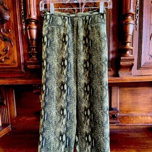 Dana Buchman Snake Print Straight Leg Pants - Brown and Black